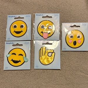 Simplicity Yellow Emoji Iron-On Patches Appliqué
